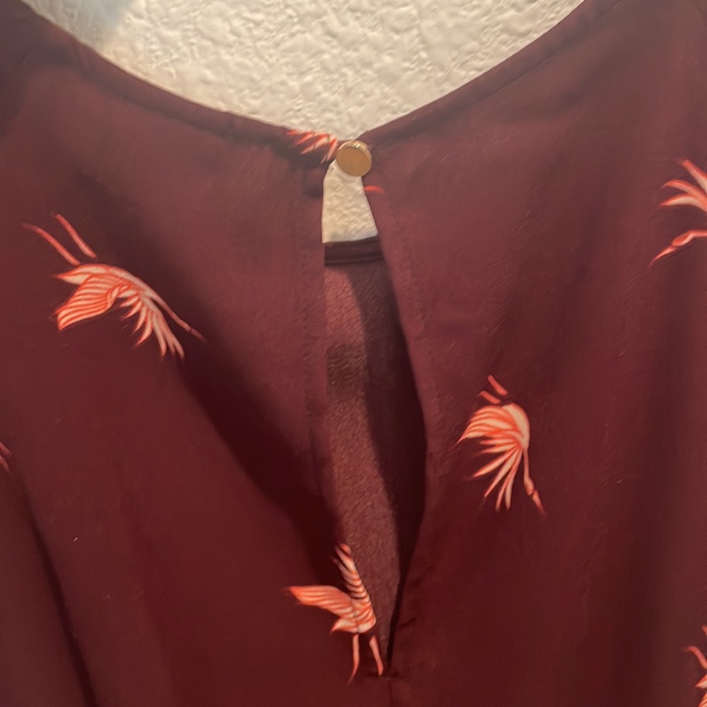 A New Day cranberry dress with cranes - Picture 6 of 7